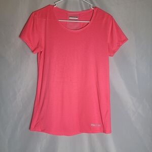 Marmot Neon Pink W/Stripes Women's Short Sleeve Tee Size Medium